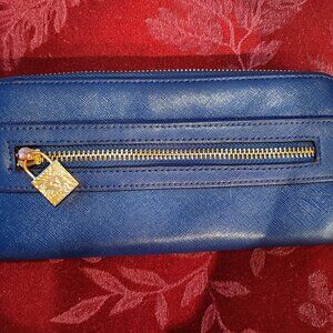 Anne Klein Blue Zip Around Long Wallet, Used